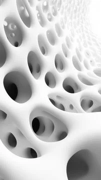 Abstract 3D structure with curved surfaces and perforated holes Stock Photos