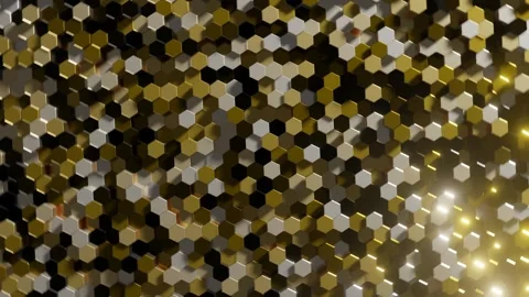 Abstract 3D structure with hexagonal elements. 3D background with hexagons Stock Footage 253269536