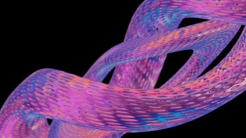 Abstract 3D Structure with Pink and Purple Mesh and Neon Bokeh Background イラスト素材