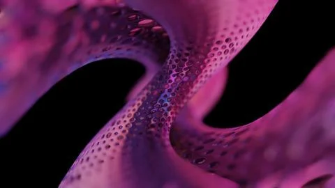 Abstract 3D Structure with Pink and Purple Mesh and Neon Bokeh Background イラスト素材