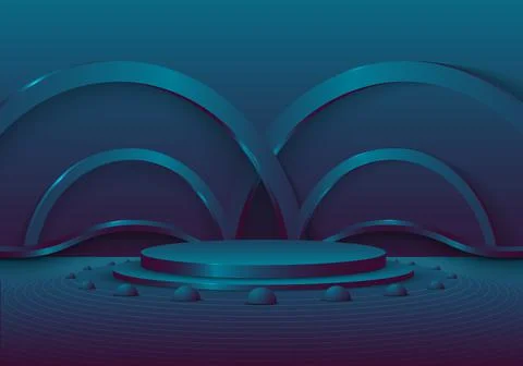 Abstract 3D studio gradient color tech design decorative artwork. Stock Illustration