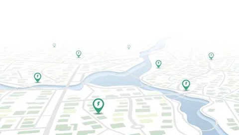 Abstract 3D-style city map featuring multiple electric vehicle charging Stock Illustration