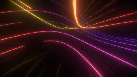 Abstract 3d stylish magical multicolored glowing animation of bright lines of Stock Footage 249164207