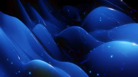 Abstract 3D surface with beautiful waves, luminous sparkles and bright color Stock Footage 132425312