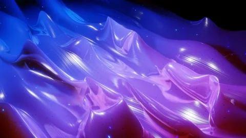 Abstract 3D surface with beautiful waves, luminous sparkles and bright color Stock Footage 132425401