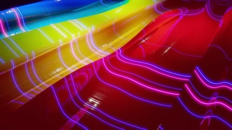 Abstract 3D surface with beautiful waves, luminous sparkles and bright color Stock Footage 132425791