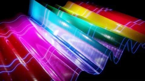 Abstract 3D surface with beautiful waves, luminous sparkles and bright color Stock Footage 132425961