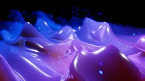 Abstract 3D surface with beautiful waves, luminous sparkles and bright color Stock Footage 132426199