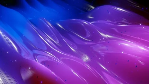 Abstract 3D surface with beautiful waves, luminous sparkles and bright color Stock Footage 132426254