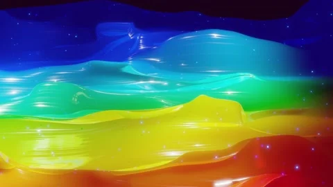 Abstract 3D surface with beautiful waves, luminous sparkles and bright color Stock Footage 143467837