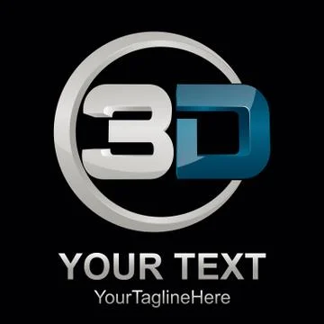 Abstract 3d text shape vector icon logo illustration. 3d shape rengering desi Stock Illustration