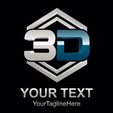 Abstract 3d text shape vector icon logo illustration. 3d shape rengering desi Illustration