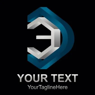 Abstract 3d text shape vector icon logo illustration. 3d shape rengering desi Stock Illustration