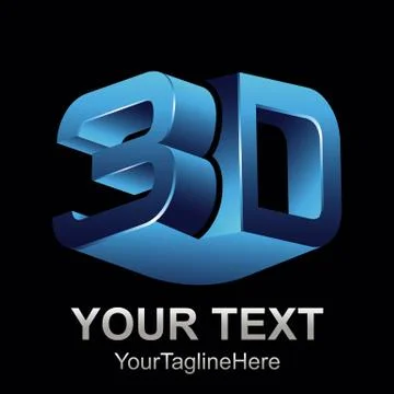 Abstract 3d text shape vector icon logo illustration. 3d shape rengering desi Stock Illustration