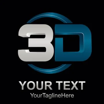 Abstract 3d text shape vector icon logo illustration. 3d shape rengering desi Stock Illustration