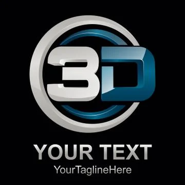 Abstract 3d text shape vector icon logo illustration. 3d shape rengering desi Stock Illustration
