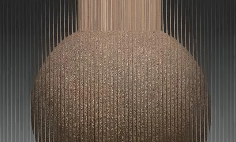 Abstract 3D textured brown stone sphere distortion through vertical lines o.. Stock Photos