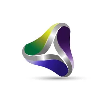 Abstract 3d triangle infinity corporate business vector logo design Stock Illustration