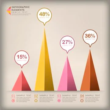 Abstract 3d triangle infographics 스톡 일러스트
