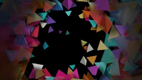 Abstract 3D Triangle Polygon Geometric Jerk Dance Screensaver Background Stock Footage 101381037