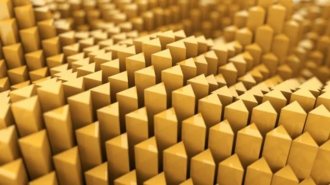 Abstract 3D triangle waves background animation. Creative shapes objects 4k loop Stock Footage 106710784