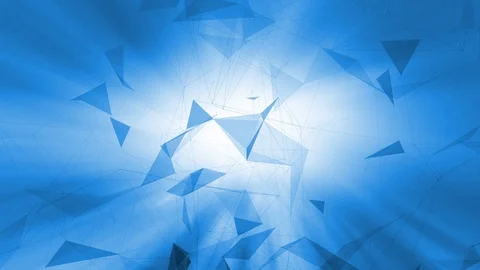 Abstract 3d triangles motion on bright blue background Stock Footage 119289068