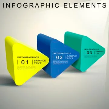 Abstract 3d Triangular prism infographics Ilustración de archivo