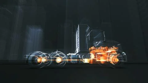 Abstract 3D Truck Engine Stock Illustration