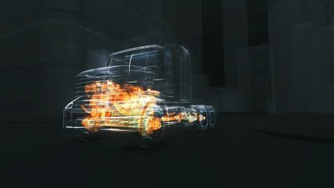 Abstract 3D Truck Engine Illustrazione stock