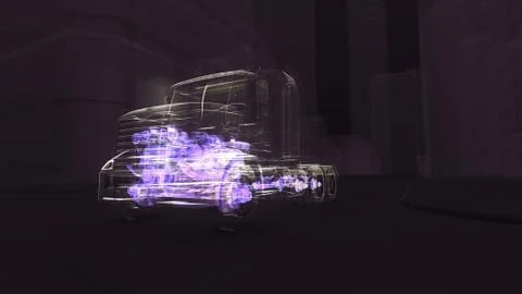 Abstract 3D Truck Engine Stock Illustration