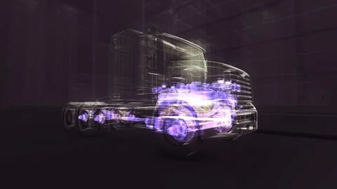 Abstract 3D Truck Engine Stock Illustration
