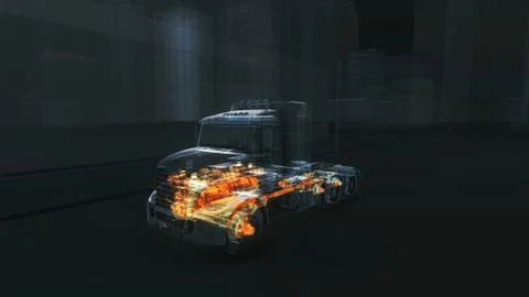 Abstract 3D Truck Engine Illustrazione stock