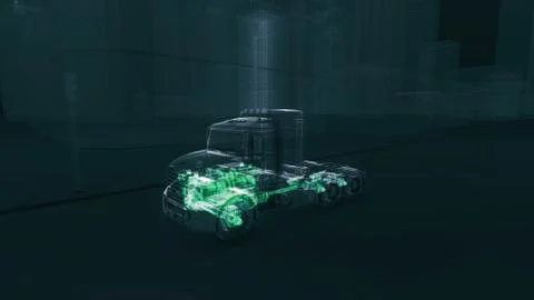 Abstract 3D Truck Engine Stock Illustration