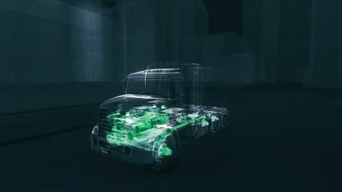 Abstract 3D Truck Engine Illustrazione stock