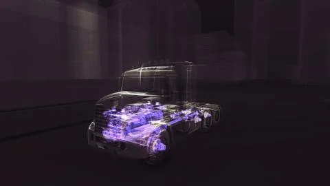 Abstract 3D Truck Engine Stock Illustration