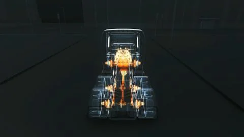 Abstract 3D Truck Engine Stock Illustration