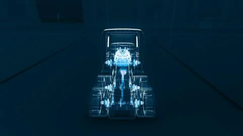 Abstract 3D Truck Engine Stock Illustration