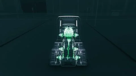 Abstract 3D Truck Engine Stock Illustration