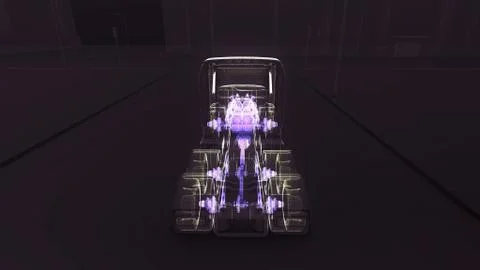 Abstract 3D Truck Engine Stock Illustration