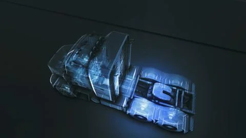 Abstract 3D Truck Engine Stock Illustration