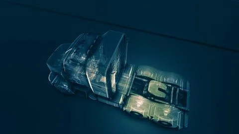 Abstract 3D Truck Engine Stock Illustration