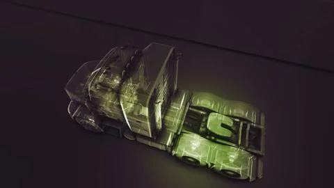 Abstract 3D Truck Engine Stock Illustration