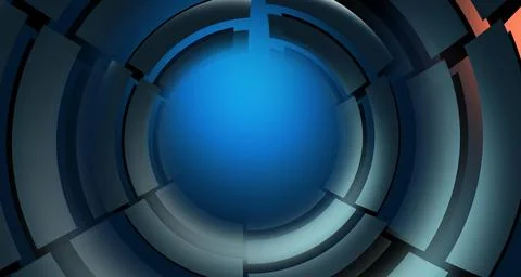 Abstract 3d tunnel background with light effect in depth concept series Иллюстрация