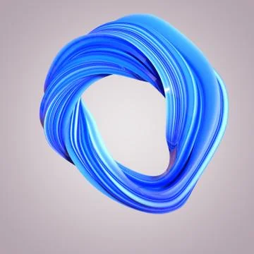 Abstract 3D Twisted Shape Stock Illustration
