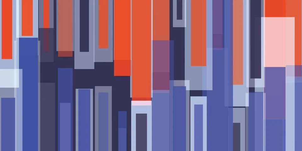 Abstract 3d vector background with many overlapping red, blue and grey thic.. 스톡 일러스트