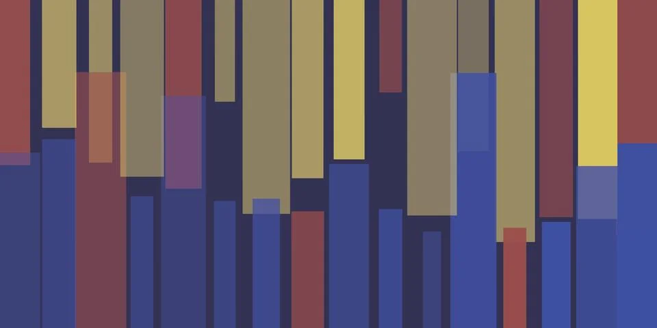 Abstract 3d vector background with many overlapping red, blue and brown thi.. Illustrazione stock