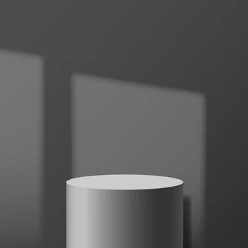Abstract 3D vector room grey stand podium minimal wall scene shadow overlay Stock Illustration