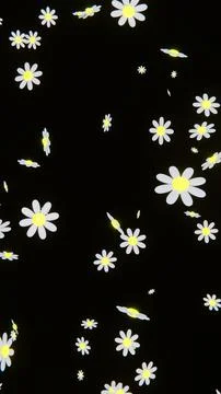 Abstract 3D vertical backgrounds rendered spring summertime falling daisies 스톡 일러스트