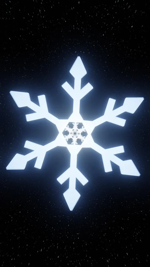 Abstract 3D vertical backgrounds snowflake tunnel cyber cosmos stars future Video stock 293478602