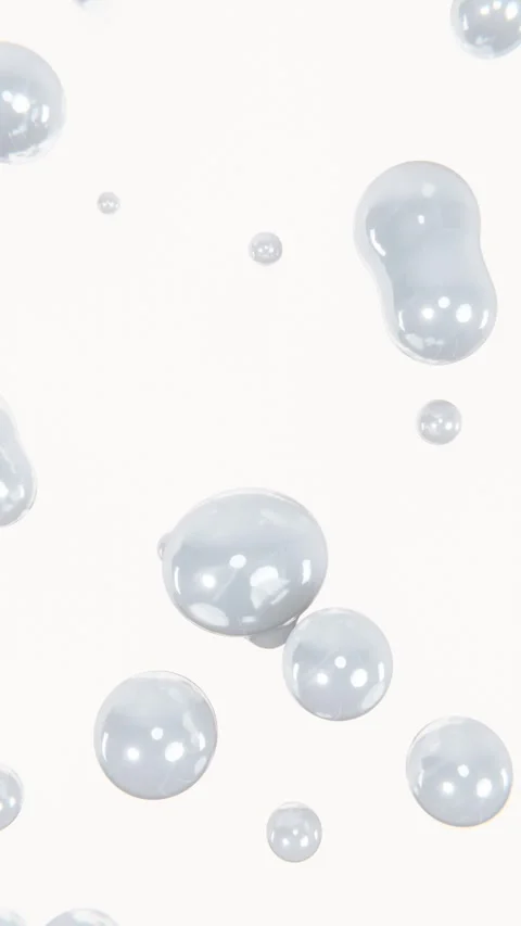 Abstract 3D vertical flying bubbles liquid metallic reflection sphere connect Stock Footage 302096393
